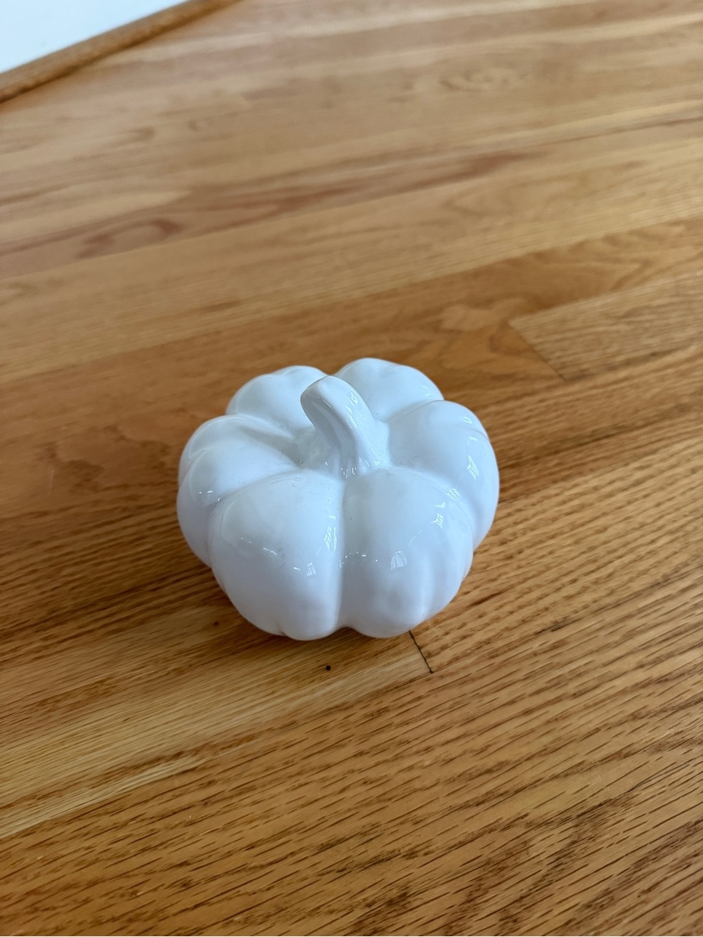 Crate & Barrel Small White Ceramic Pumpkin
